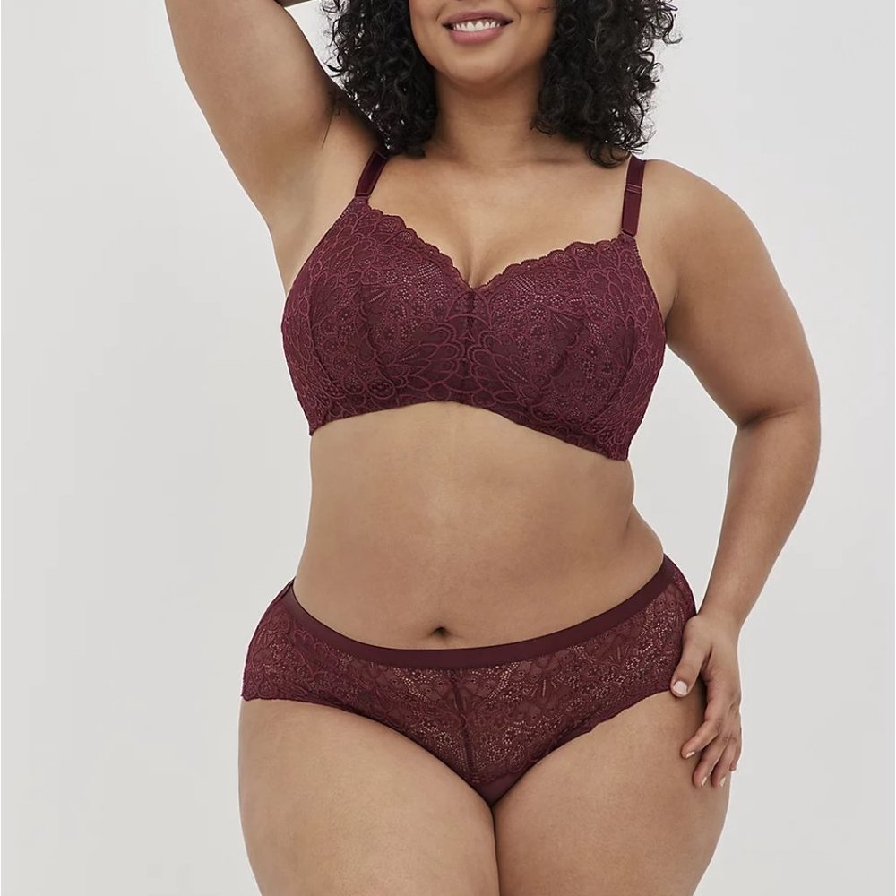 Torrid bra set wire-free 50B | 50D plus size panty 5 5X lace underwear lingerie